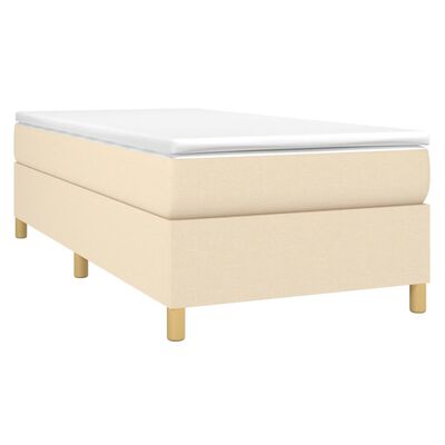 vidaXL Boxspring posteľ s matracom krémová 100x200 cm látka