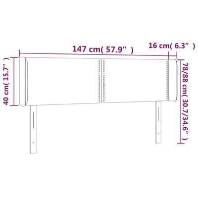 vidaXL Čelo postele so záhybmi tmavosivé 147x16x78/88 cm látka