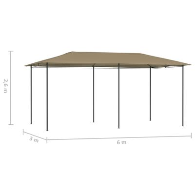 vidaXL Altánok 2,98x5,3x2,59 m sivohnedý 160 g/m²