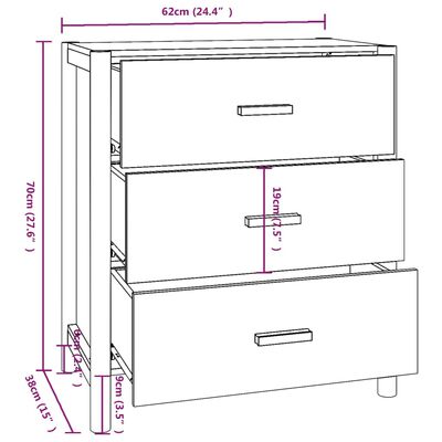 vidaXL Komoda čierna 62x38x70 cm spracované drevo