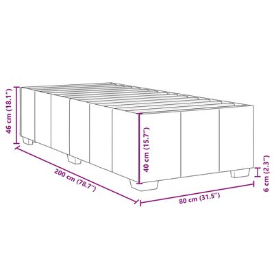 vidaXL Posteľný rám boxsping s matracom krémový 80x200 cm látka