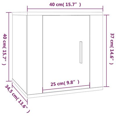 vidaXL Nástenná TV skrinka lesklá biela 40x34,5x40 cm