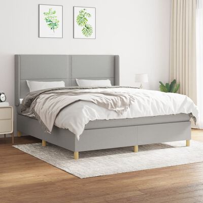 vidaXL Boxspring posteľ s matracom svetlosivá 100x200 cm látka