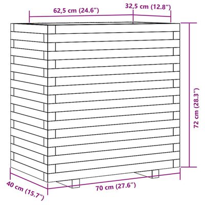 vidaXL Záhradný kvetináč 70x40x72 cm impregnovaná borovica