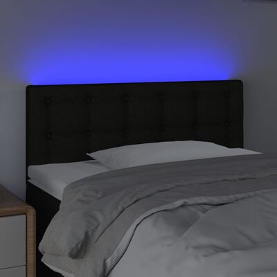 vidaXL Čelo postele s LED čierne 100x5x78/88 cm látka