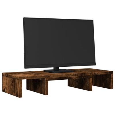 vidaXL Stojan na monitor dymový dub 60x24x10,5 cm kompozitné drevo