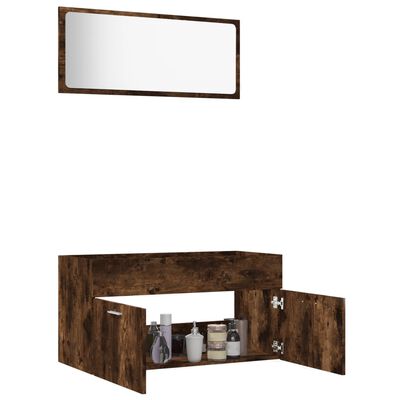 vidaXL 2-dielna sada kúpeľňového nábytku, tmavý dub, kompozitné drevo