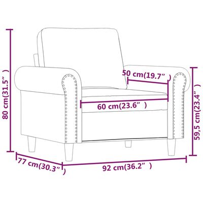 vidaXL Kreslo čierne 60 cm umelá koža