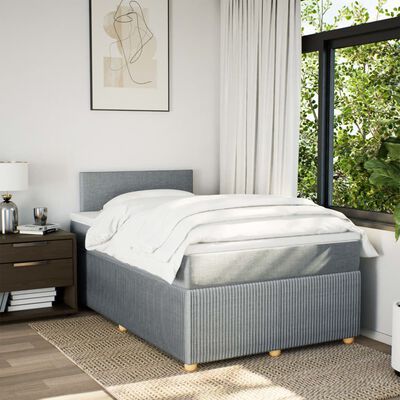 vidaXL Boxspring posteľ s matracom bledosivá 120x190 cm látka