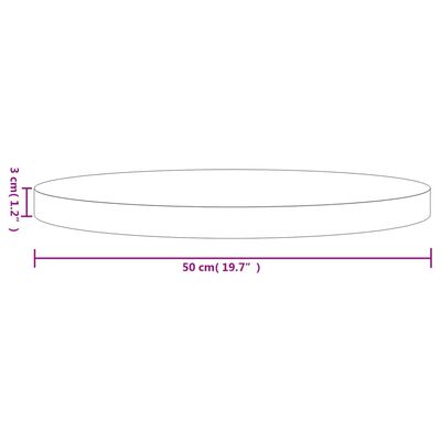 vidaXL Stolová doska okrúhla biela Ø50x3 cm masívna borovica