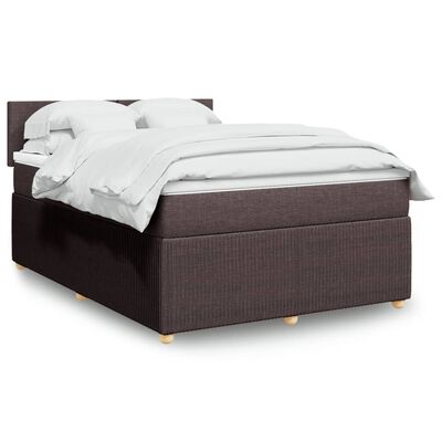 vidaXL Boxspring posteľ s matracom tmavohnedá 140x200 cm látka