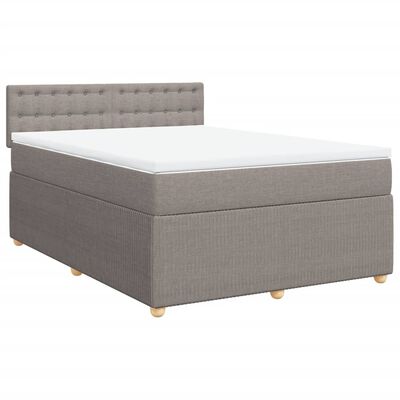 vidaXL Boxspring posteľ s matracom sivohnedý 140x190 cm látka