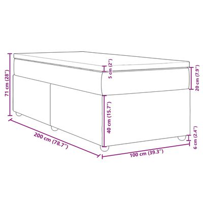 vidaXL Boxspring posteľ s matracom bledosivý 100x200 cm látka