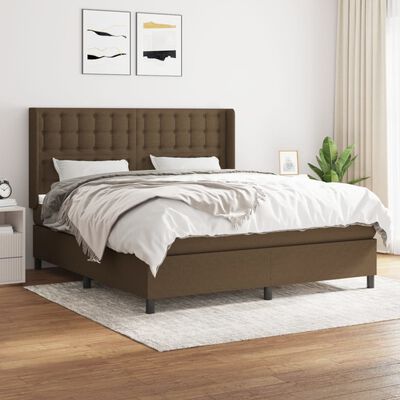 vidaXL Boxspring posteľ s matracom tmavohnedá 180x200 cm látka