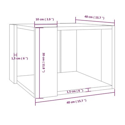 vidaXL Konferenčný stolík sivý dub sonoma 40x40x30 cm spracované drevo