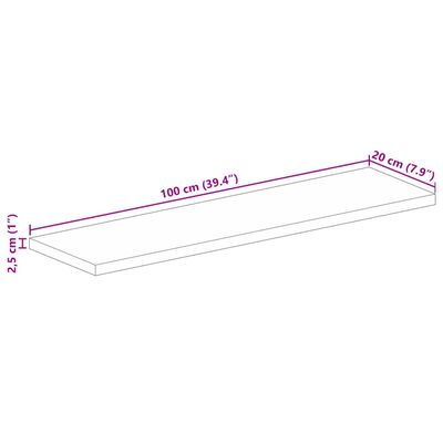 vidaXL Stolová doska 100x20x2,5 cm obdĺžnik masívne recyklované drevo