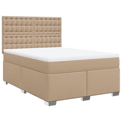 vidaXL Boxspring posteľ s matracom kapučínová 140x200 cm umelá koža