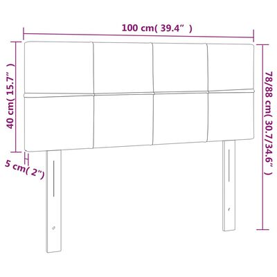 vidaXL Čelo postele s LED tmavozelené 100x5x78/88 cm zamat