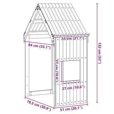 vidaXL Strecha na detskú posteľ voskovohnedá 55x84x132 cm borovica