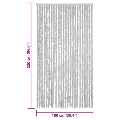vidaXL Záves proti hmyzu, sivý 100x220 cm, ženilka