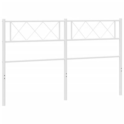 vidaXL Kovové čelo postele, biele 150cm