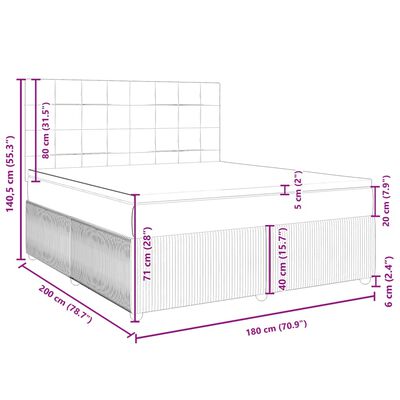 vidaXL Posteľný rám boxsping s matracom bledosivý 180x200 cm zamat