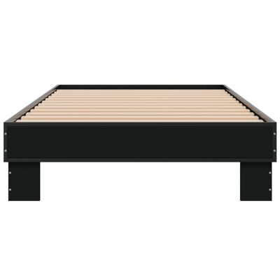 vidaXL Posteľný rám čierny 75x190 cm kompozitné drevo a kov