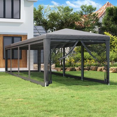 vidaXL Párty stan s 10 sieťkovanými stenami antracitový 3x12 m HDPE