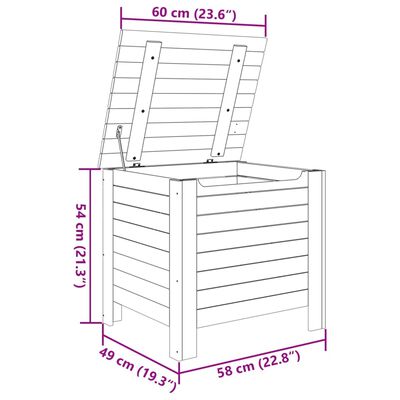 vidaXL Úložný box s vekom RANA 60x49x54 cm borovicový masív