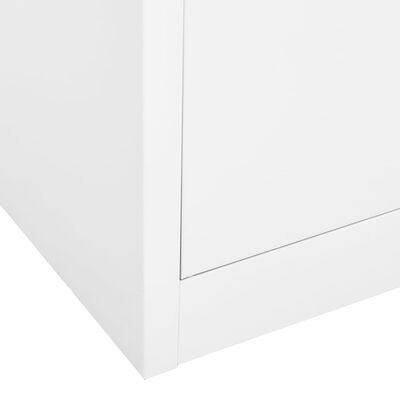 vidaXL Kancelárska skriňa biela 90x40x180 cm oceľ a tvrdené sklo