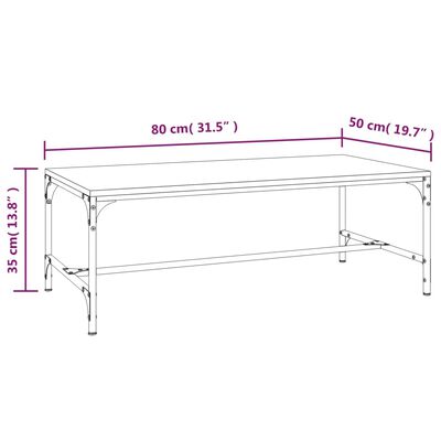 vidaXL Konferenčný stolík dymový dub 80x50x35 cm spracované drevo