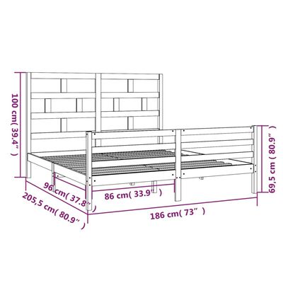 vidaXL Posteľný rám biely masívne drevo 180x200 cm 6FT Super King