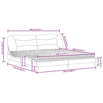 vidaXL Posteľ s matracom tmavohnedá 200x200 cm látka