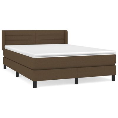 vidaXL Boxspring posteľ s matracom tmavohnedá 140x200 cm látka