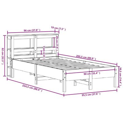 vidaXL Posteľ bez matraca biely 150x200 cm masívna borovica