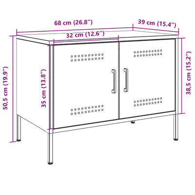 vidaXL TV skrinka antracitová 68x39x50,5 cm oceľ