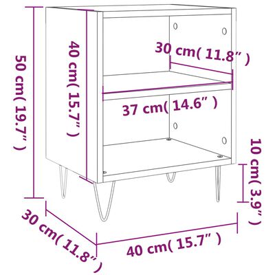 vidaXL Nočné skrinky 2 ks betónovo sivé 40x30x50 cm kompozitné drevo