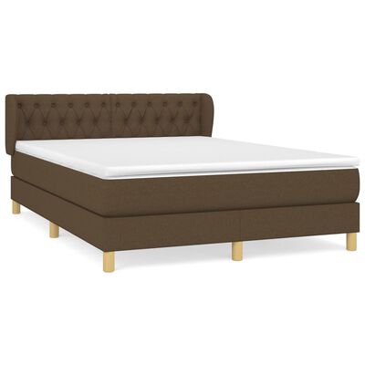 vidaXL Boxspring posteľ s matracom tmavohnedá 140x190 cm látka