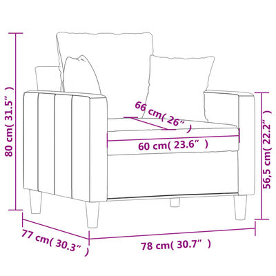 vidaXL Kreslo žlté 60 cm zamat