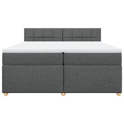 vidaXL Boxspring posteľ s matracom tmavosivá 200x200 cm látka