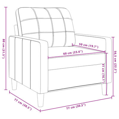 vidaXL Kreslo modré 60 cm zamat