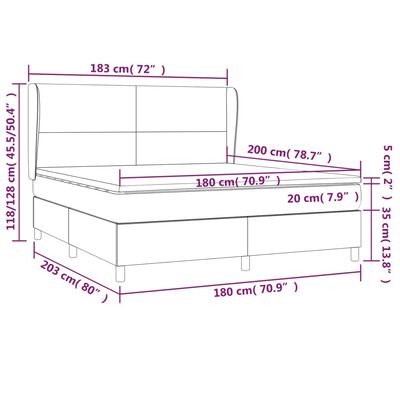 vidaXL Posteľný rám boxspring s matracom čierny 180x200 cm zamat