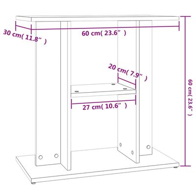 vidaXL Stojan na akvárium dymový dub 60x30x60 cm kompozitné drevo