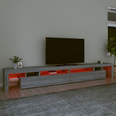vidaXL TV skrinka s LED svetlami sivá sonoma 290x36,5x40 cm