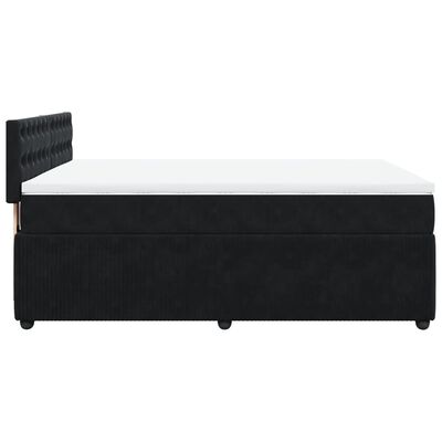 vidaXL Posteľný rám boxspring s matracom čierny 140x190 cm zamat