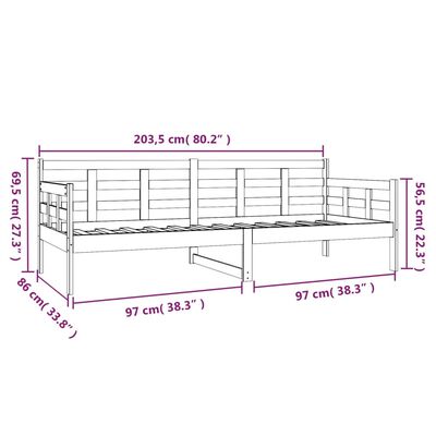 vidaXL Denná posteľ biela masívna borovica 80x200 cm