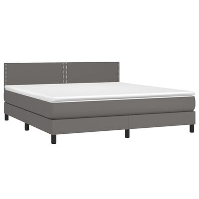 vidaXL Boxspring posteľ s matracom sivá 180x200 cm umelá koža