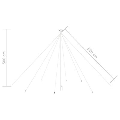 vidaXL LED vodopádové svetlá na vianočný stromček interiérové a exteriérové 800 LED diód 5 m