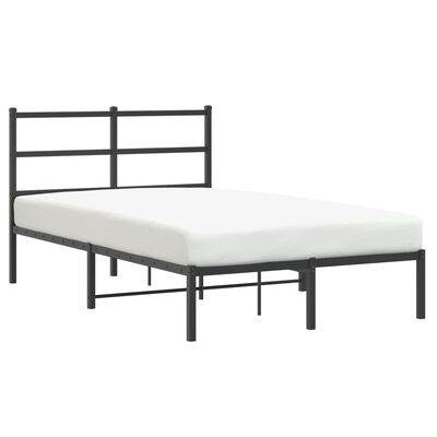 vidaXL Kovový rám postele s čelom čierny 120x190 cm