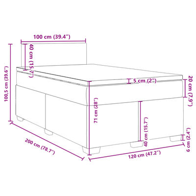 vidaXL Posteľný rám boxsping s matracom ružový 120x200 cm zamat